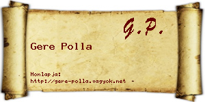 Gere Polla névjegykártya